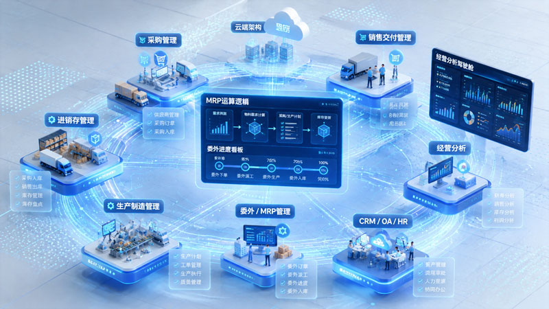 正航 ERP 进销存财务一体化流程图